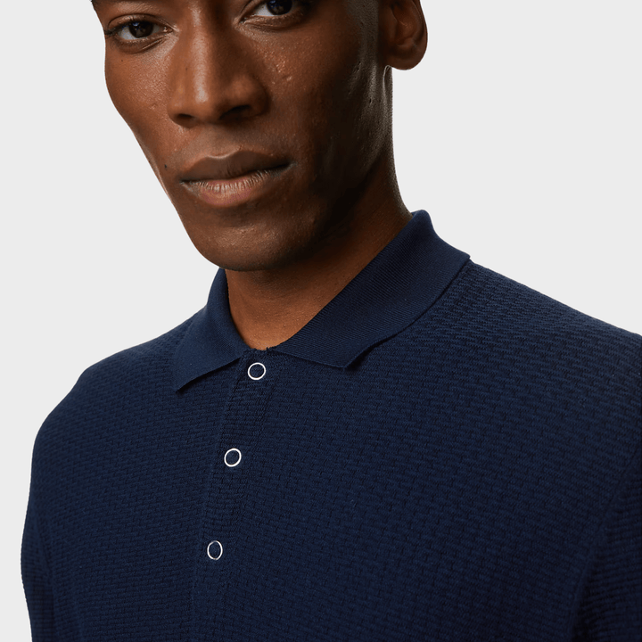 Mens Navy Textured Polo from You Know Who's