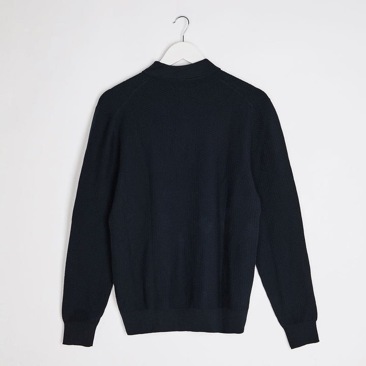 Mens Navy Textured Polo from You Know Who's