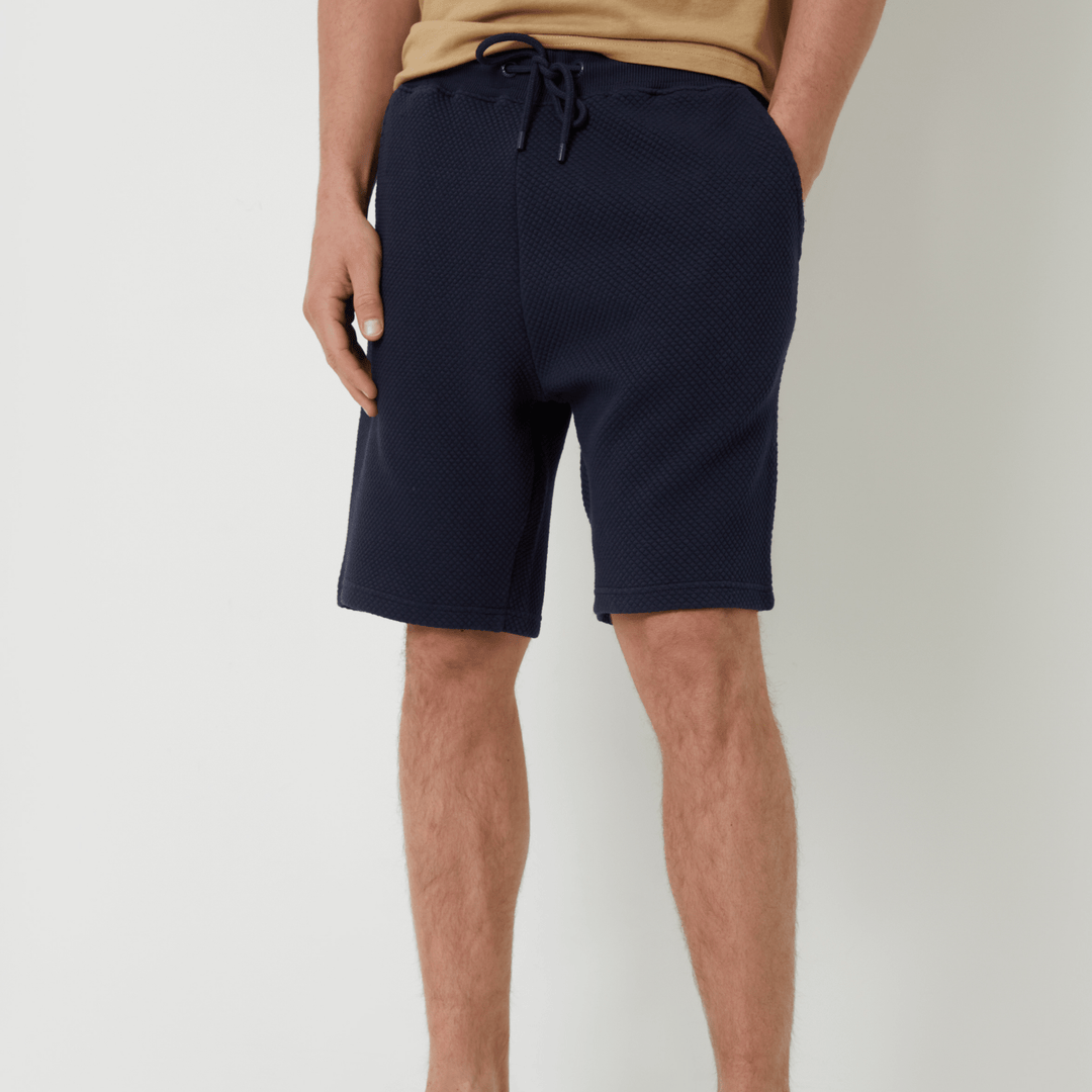 Mens Navy Textured Popcorn Shorts from You Know Who's