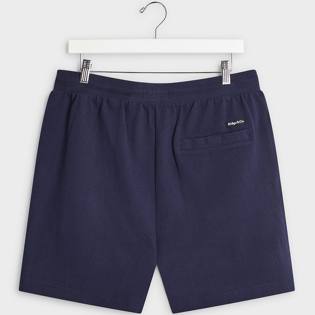 Mens Navy Textured Popcorn Shorts from You Know Who's