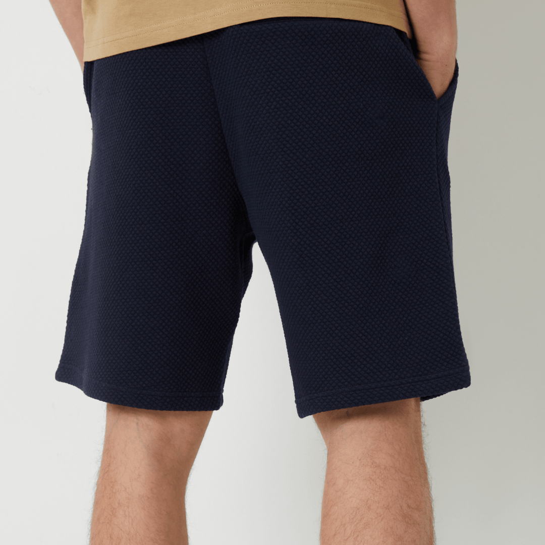 Mens Navy Textured Popcorn Shorts from You Know Who's