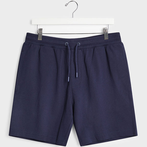 Mens Navy Textured Popcorn Shorts from You Know Who's