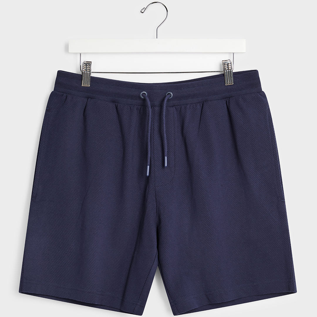 Mens Navy Textured Popcorn Shorts from You Know Who's