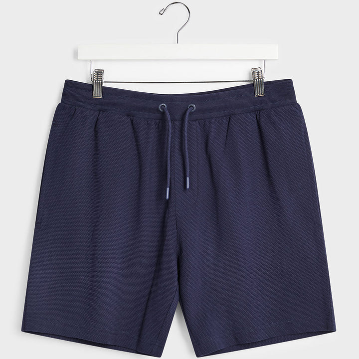 Mens Navy Textured Popcorn Shorts from You Know Who's