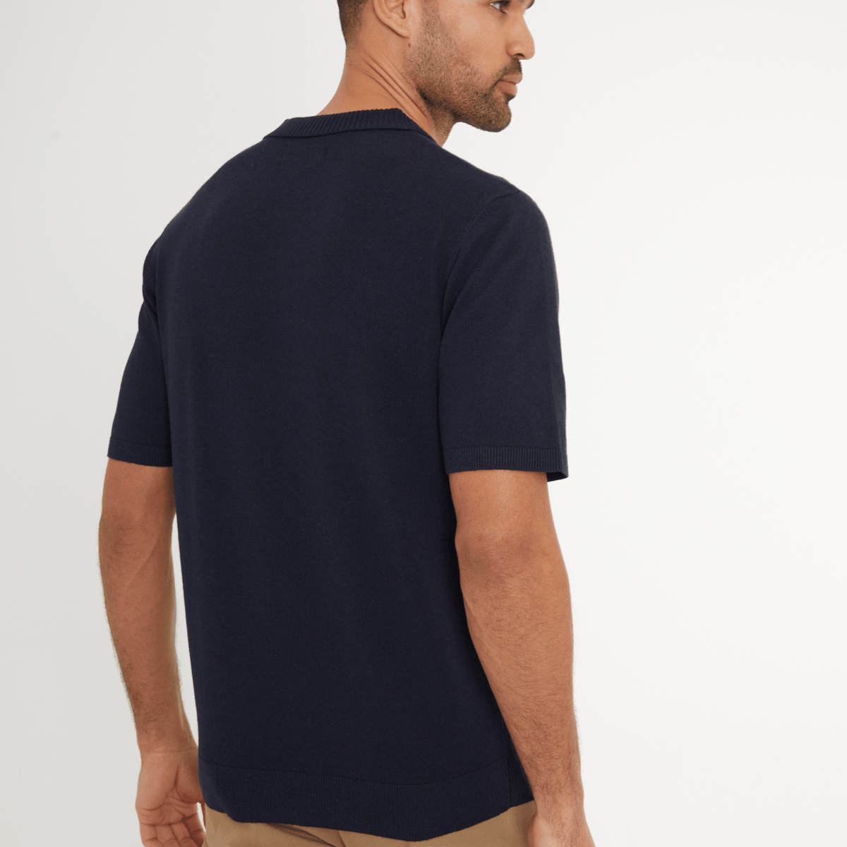 Mens Navy Trophy Neck Polo Top from You Know Who's
