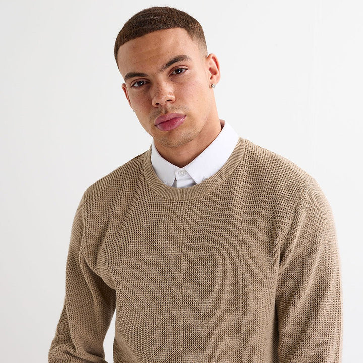 Men's Oatmeal Mock Shirt Jumper from You Know Who's