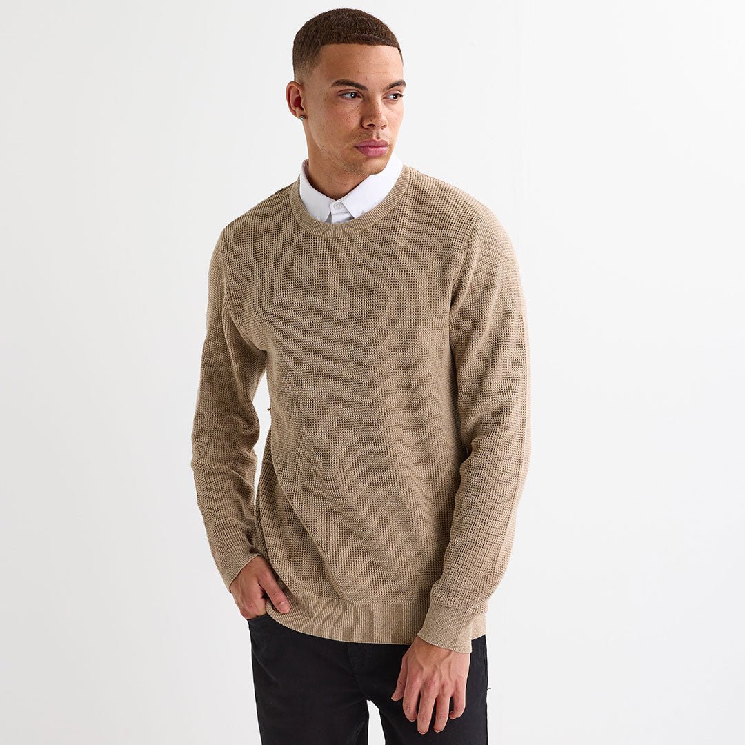 Men's Oatmeal Mock Shirt Jumper from You Know Who's