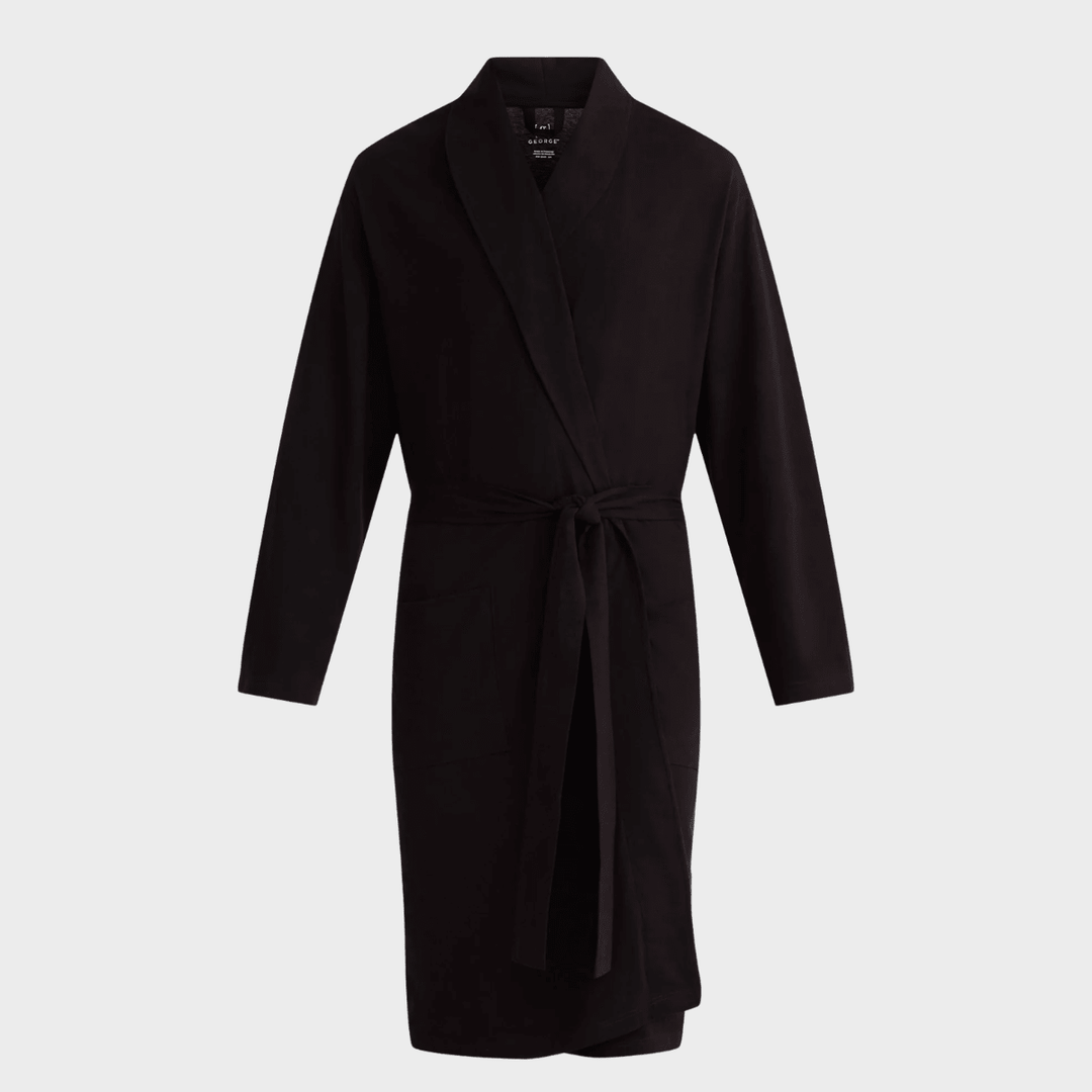 Mens One Size Cotton Robe Black from You Know Who's