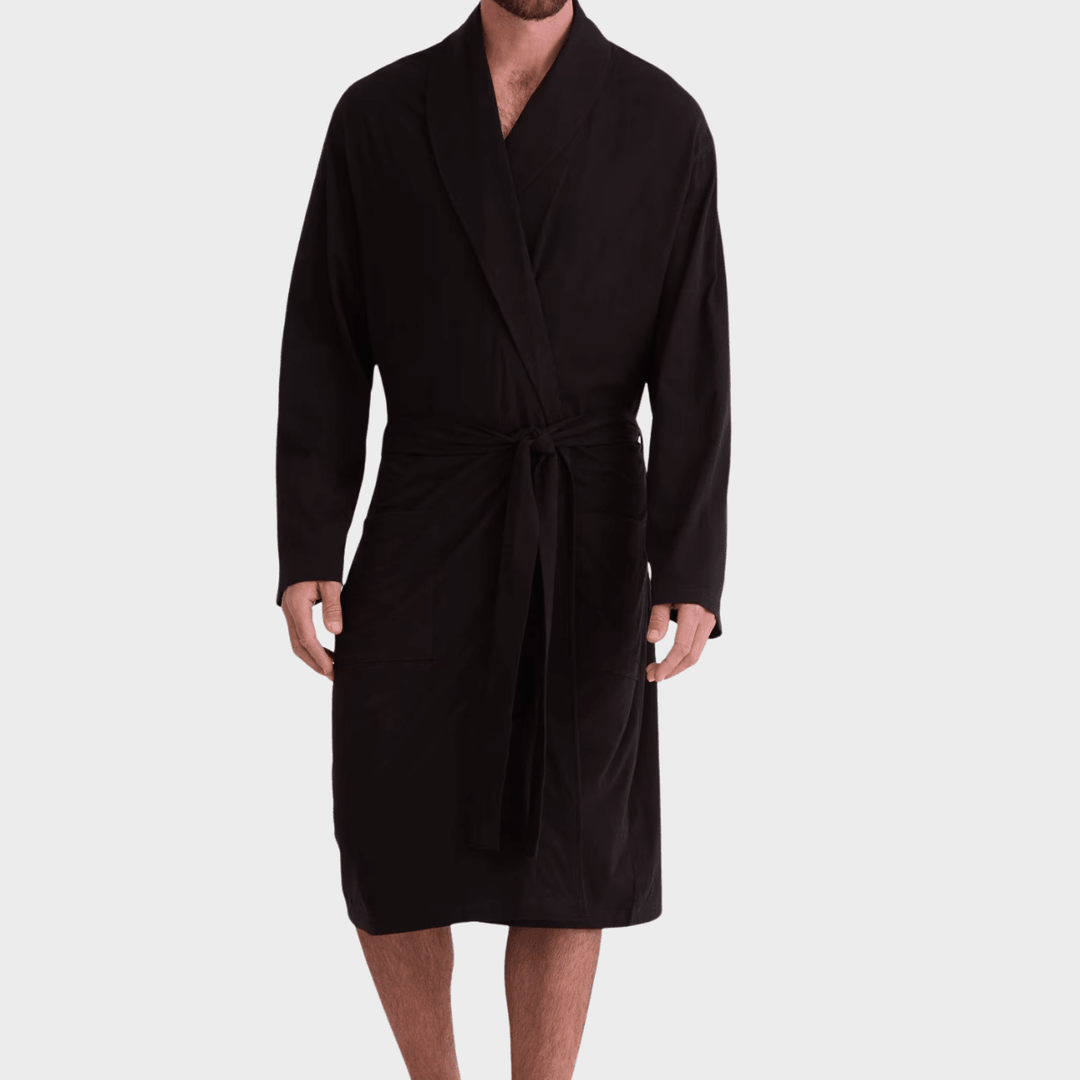 Mens One Size Cotton Robe Black from You Know Who's