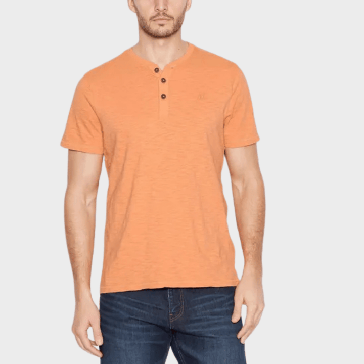 Mens Orange 3 Button T Shirt from You Know Who's