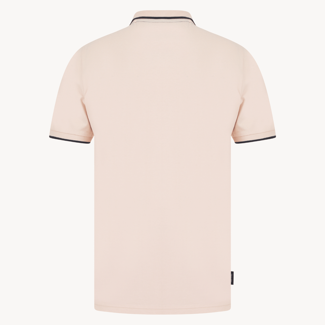 Mens Peach Colour Block Polo from You Know Who's