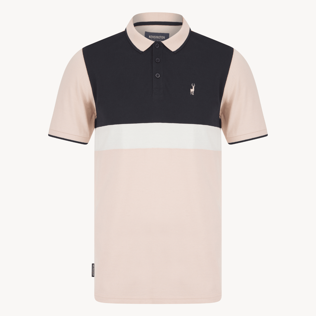 Mens Peach Colour Block Polo from You Know Who's