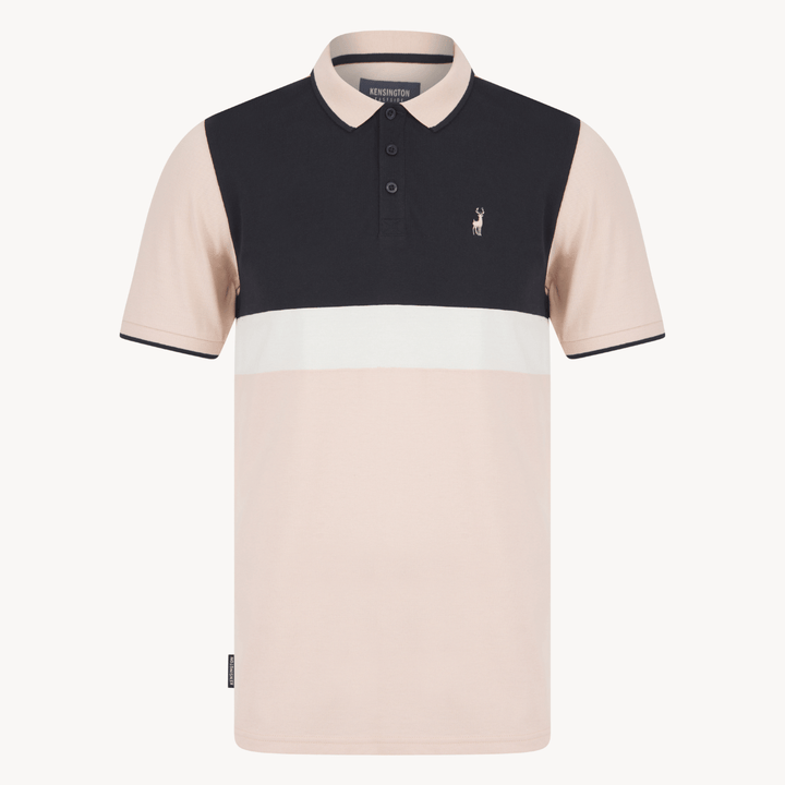 Mens Peach Colour Block Polo from You Know Who's
