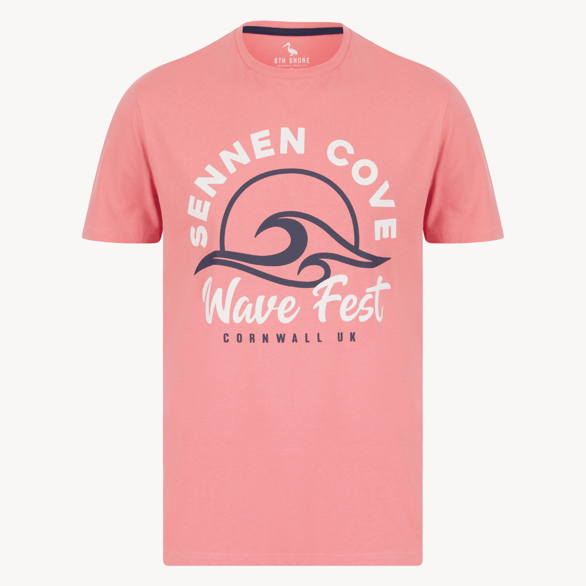Mens Peach Sennen Cove T-shirt from You Know Who's