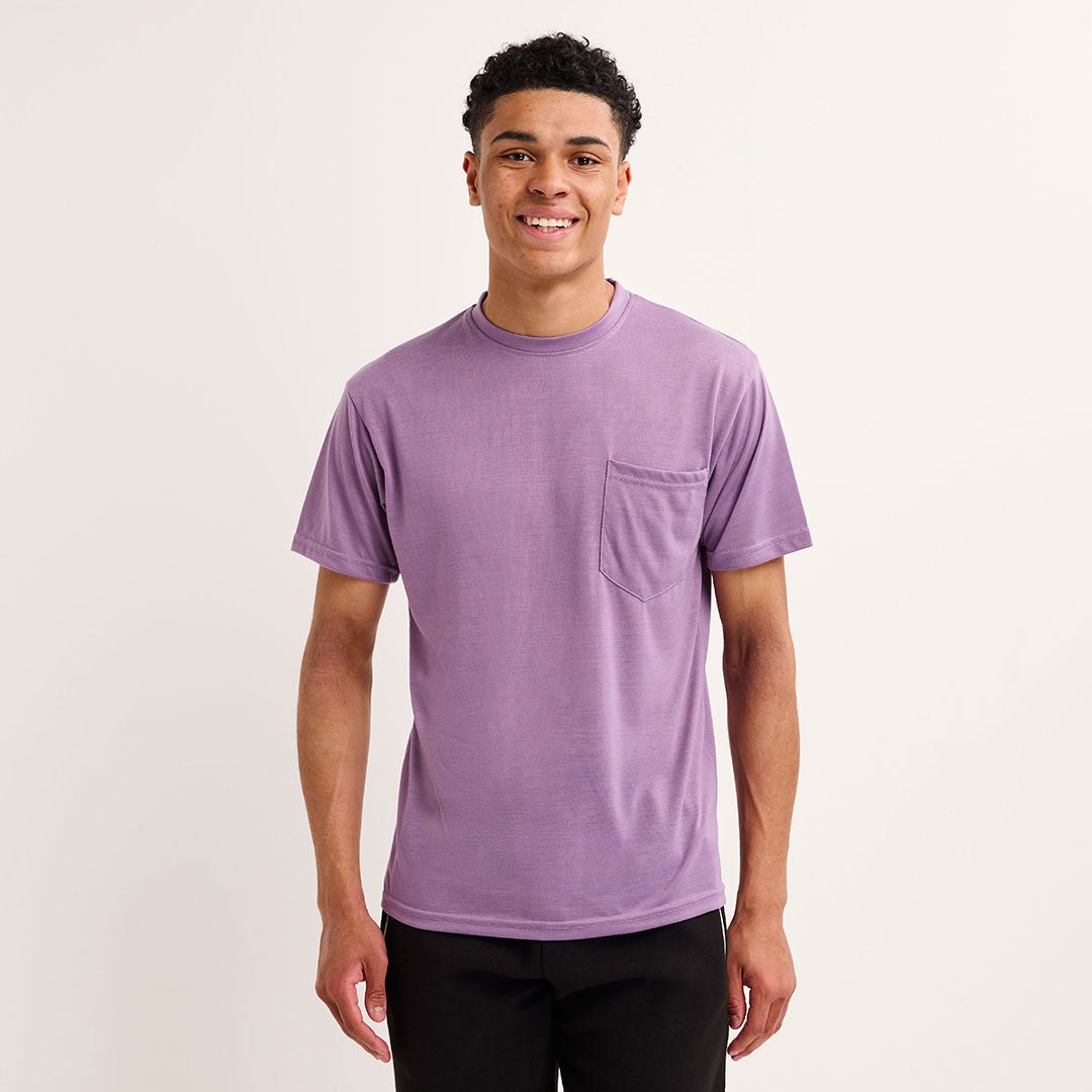 Mens Purple Crew Neck Pocket T-shirt from You Know Who's