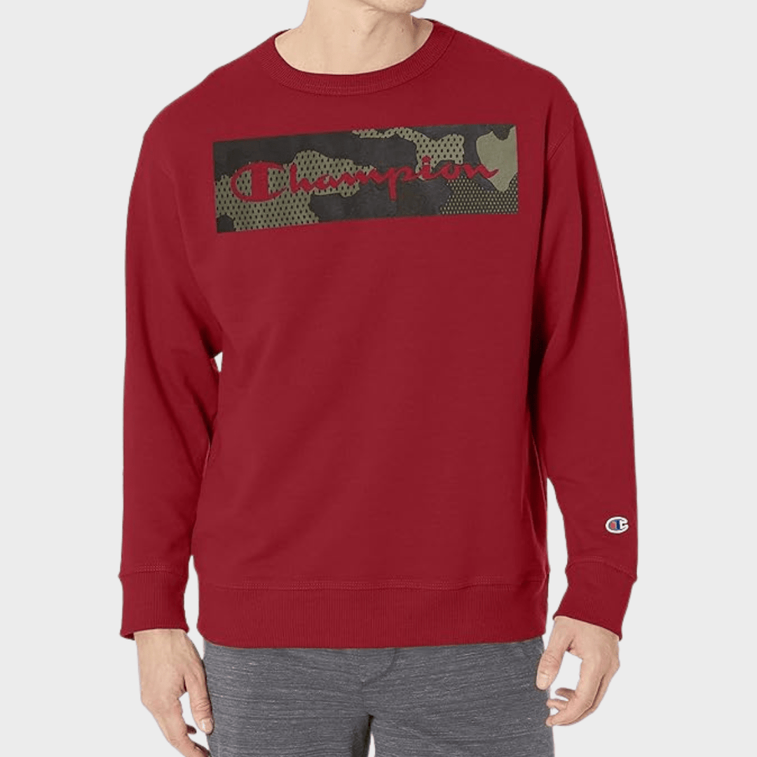 Men's Red Champion Box Logo Sweater from You Know Who's