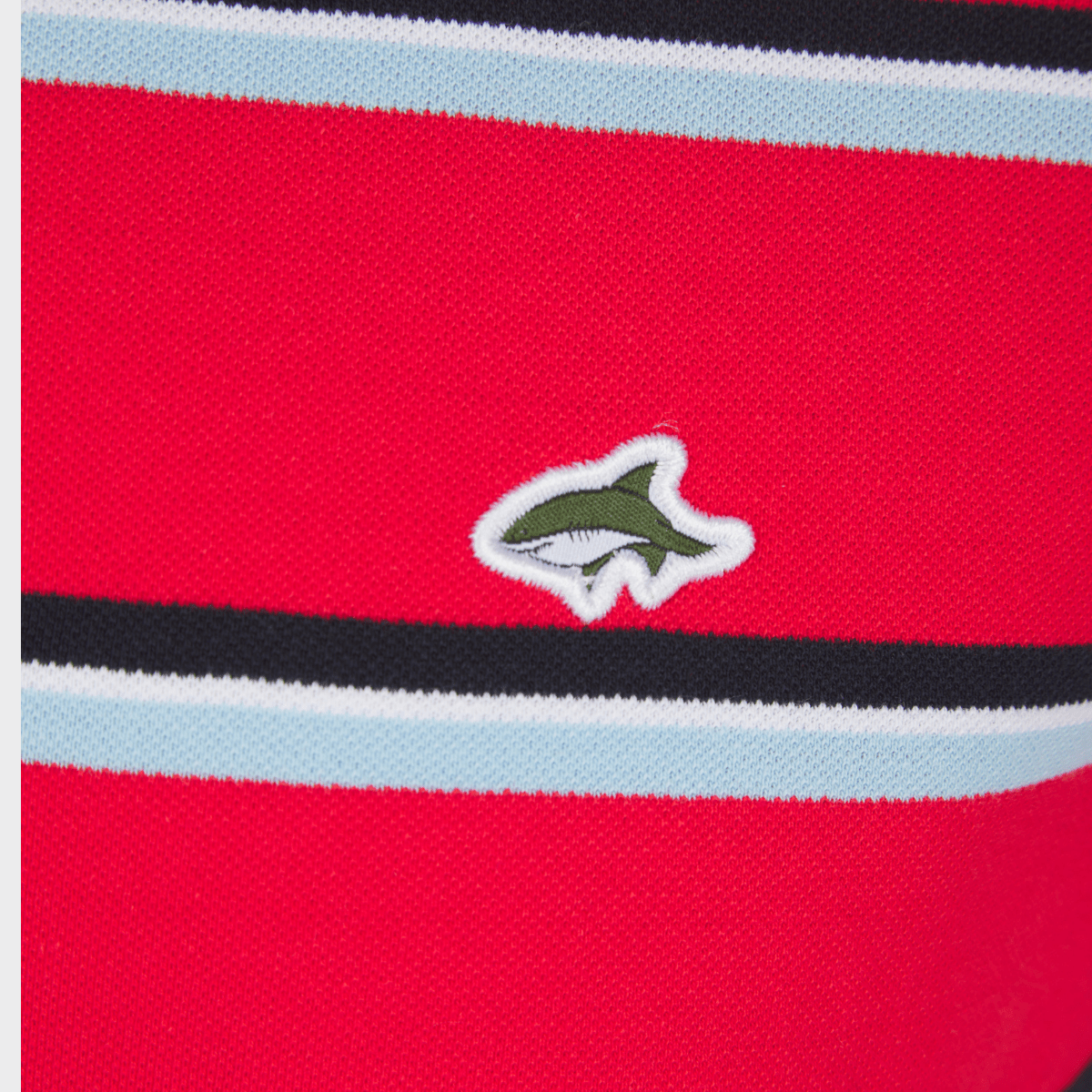 Men's Red Striped Le Shark Polo from You Know Who's