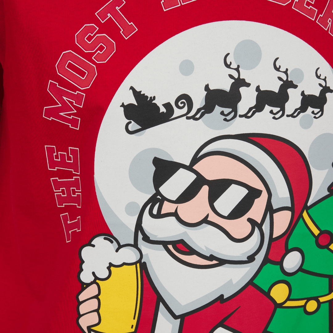 Mens Red Wonderful Time Christmas T-shirt from You Know Who's