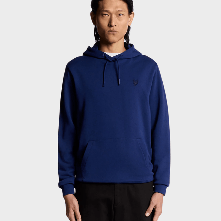 Mens Royal Blue Lyle & Scott Tonal Badge Hoodie from You Know Who's