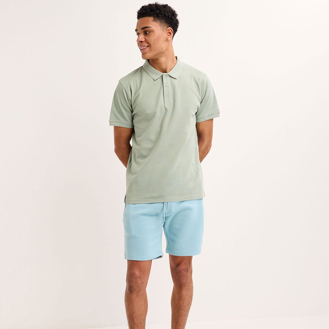 Mens Sage Tipped Collar Polo from You Know Who's