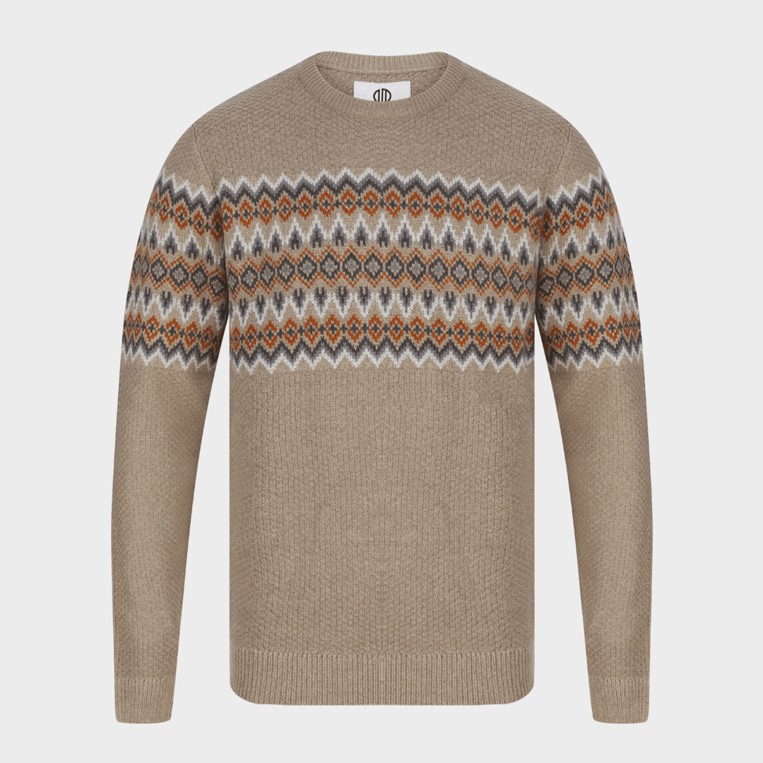 Mens Stone Fairisle Jacquard Jumper from You Know Who's