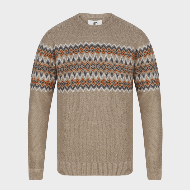 Mens Stone Fairisle Jacquard Jumper from You Know Who's