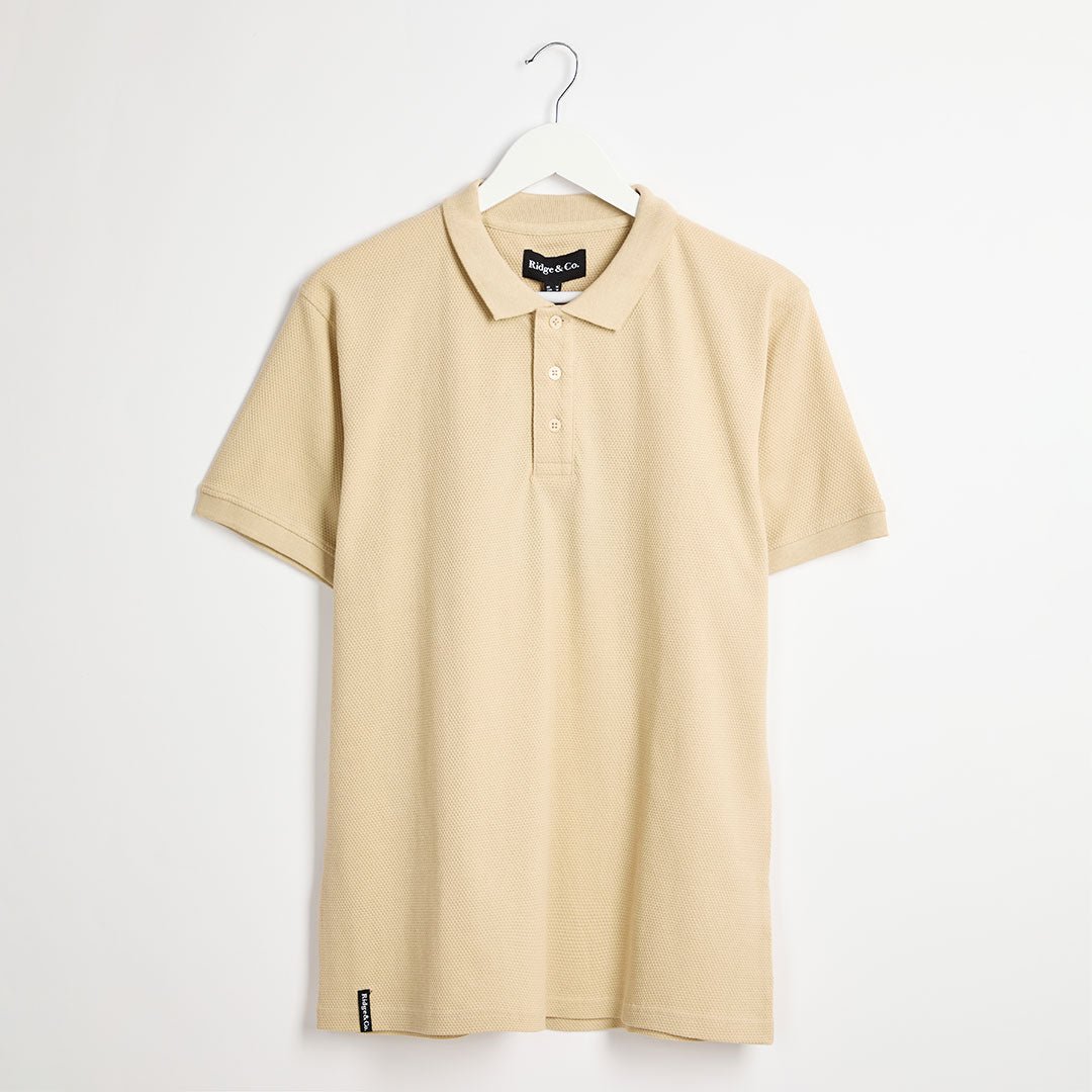 Mens Stone Popcorn Text Polo from You Know Who's