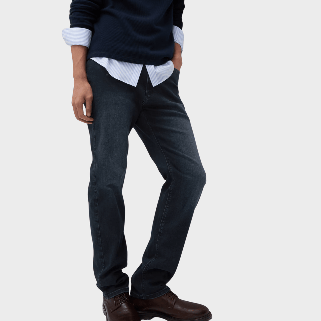 Mens Straight Fit Stretch Jeans Black and Blue from You Know Who's