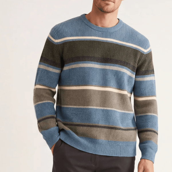 Mens Striped Crew Neck Jumper from You Know Who's