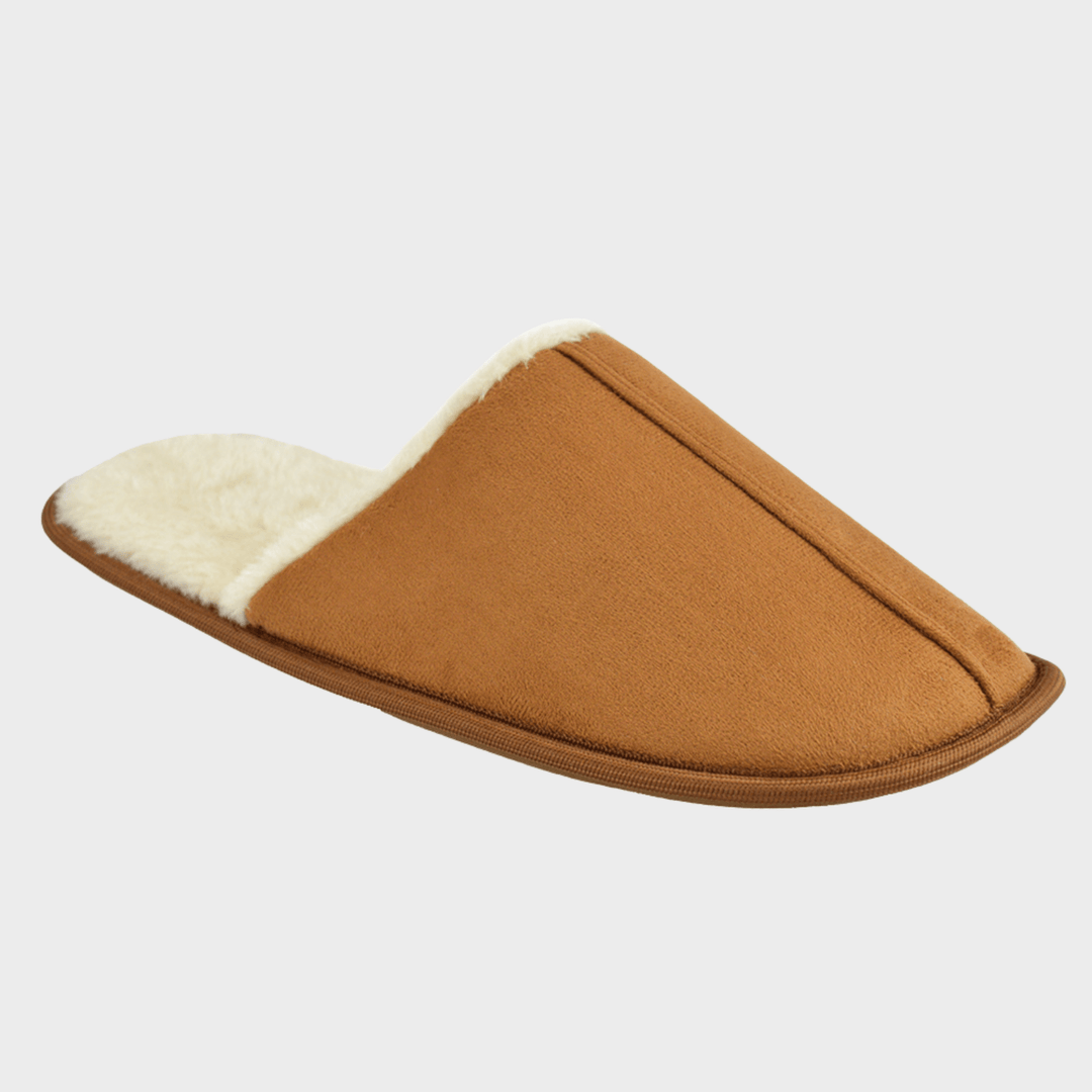 Mens Tan Faux Fur Lined Mule from You Know Who's