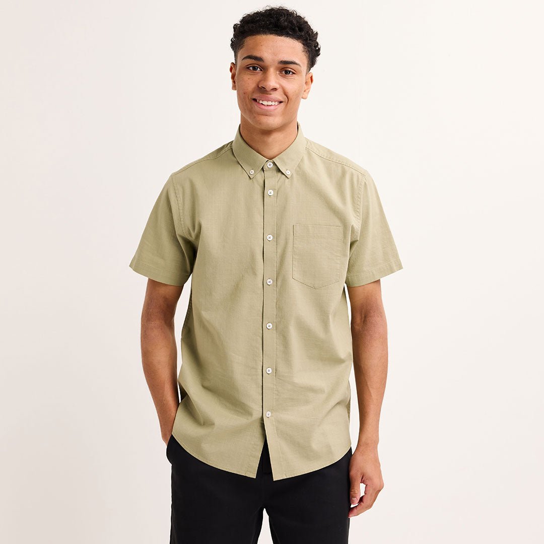 Men's Tea Cotton Button Short Sleeve Shirt from You Know Who's