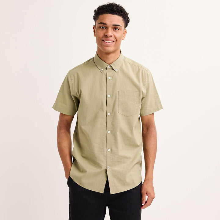 Men's Tea Cotton Button Short Sleeve Shirt from You Know Who's