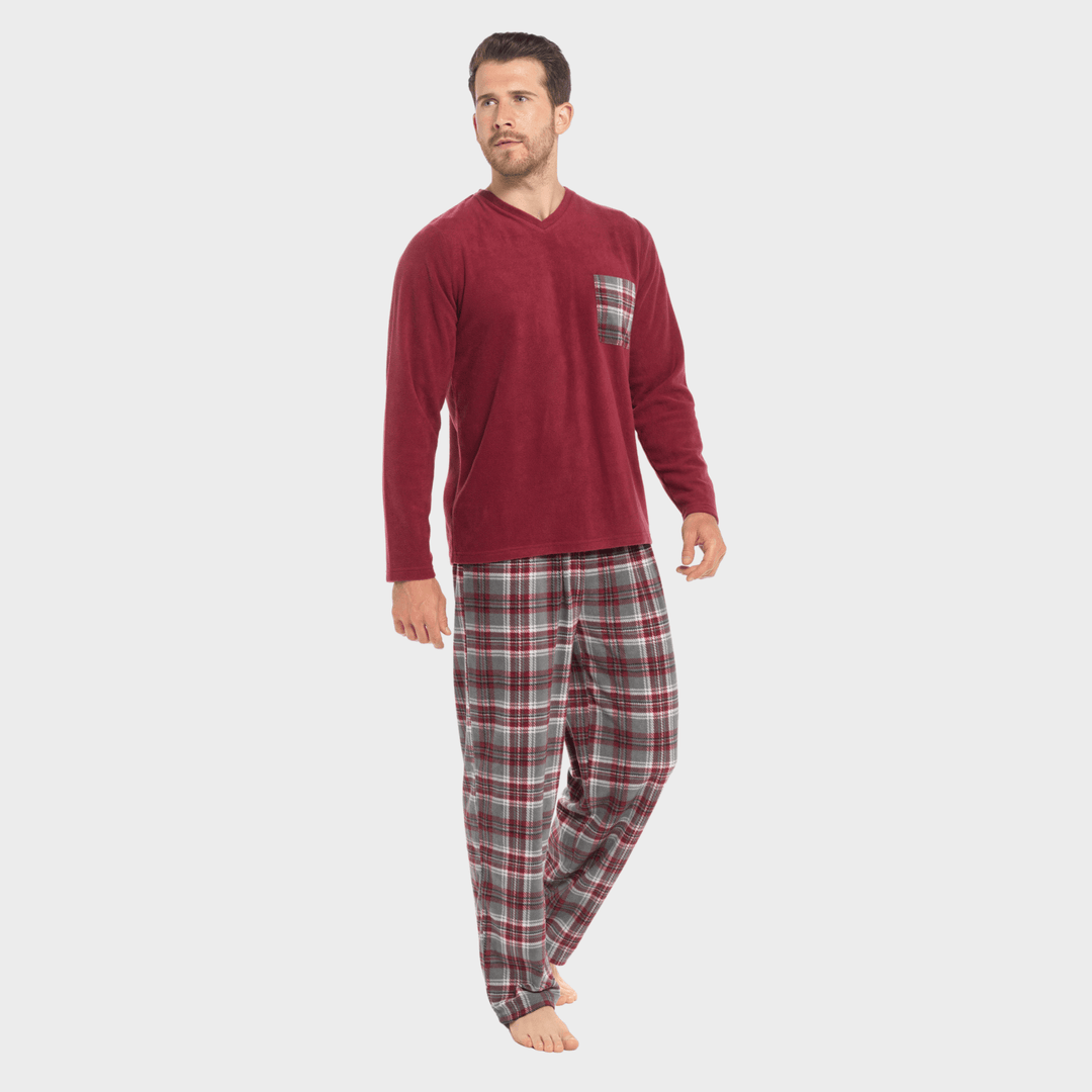 Mens Thermal Checked VNeck Pyjamas from You Know Who's