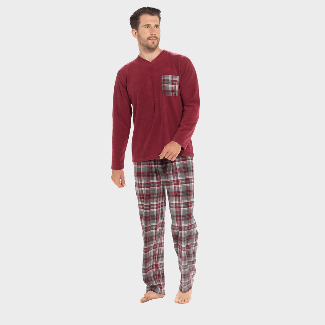 Mens Thermal Checked VNeck Pyjamas from You Know Who's