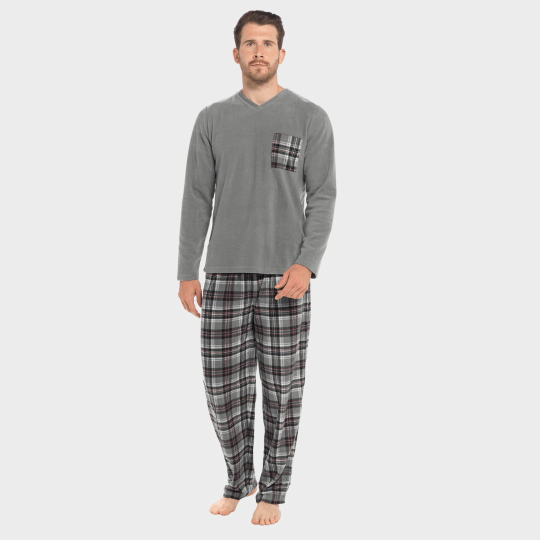Mens Thermal Checked VNeck Pyjamas from You Know Who's