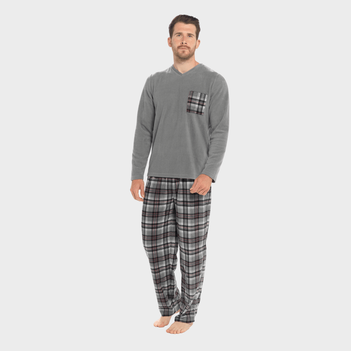 Mens Thermal Checked VNeck Pyjamas from You Know Who's