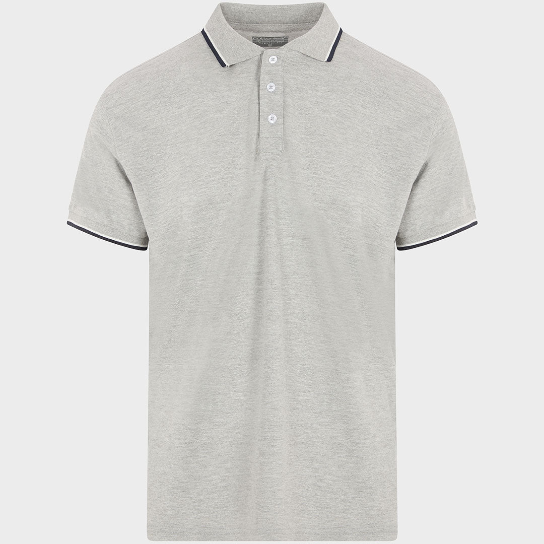 Men`s Tipped Collar Polo Grey from You Know Who's