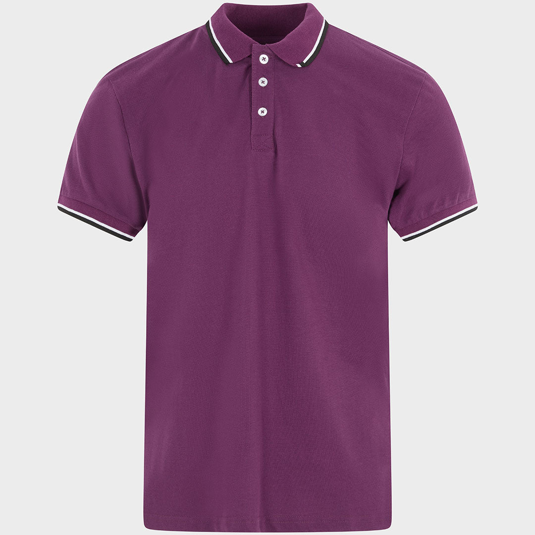 Men`s Tipped Collar Polo Plum from You Know Who's