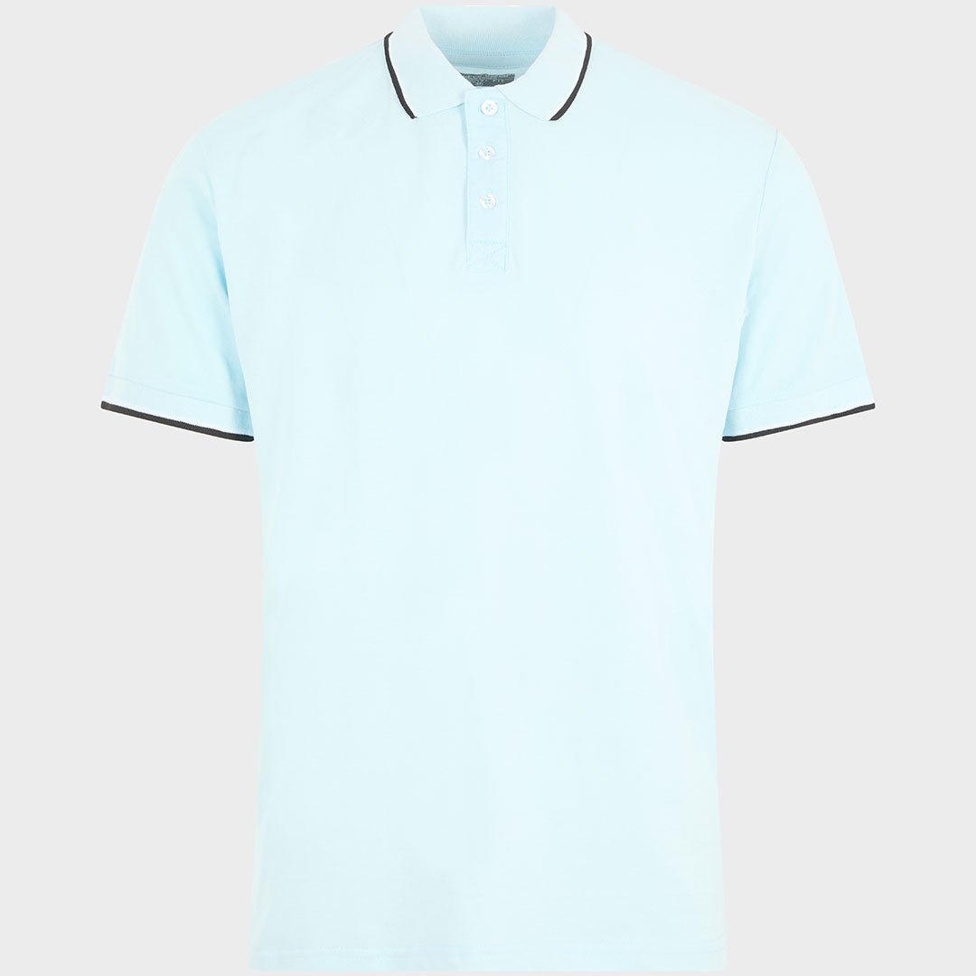 Men`s Tipped Collar Polo Sky from You Know Who's