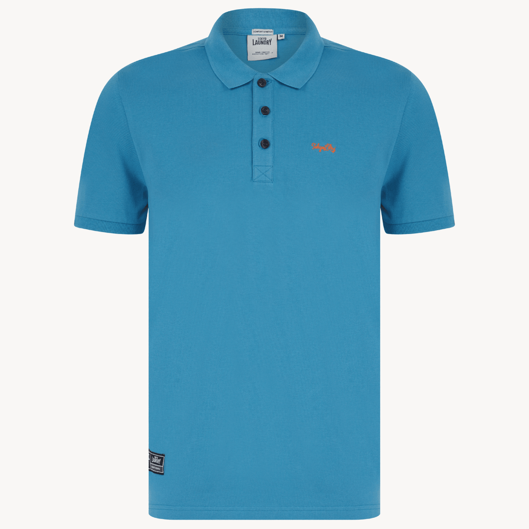 Mens Tokyo Laundry Blue Polo With Embroidery from You Know Who's
