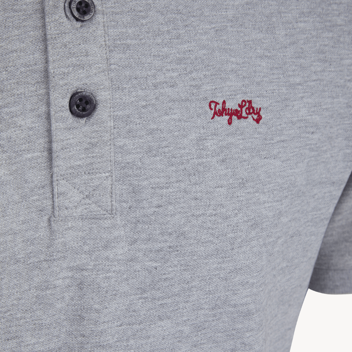 Mens Tokyo Laundry Light Grey Polo With Embroidery from You Know Who's