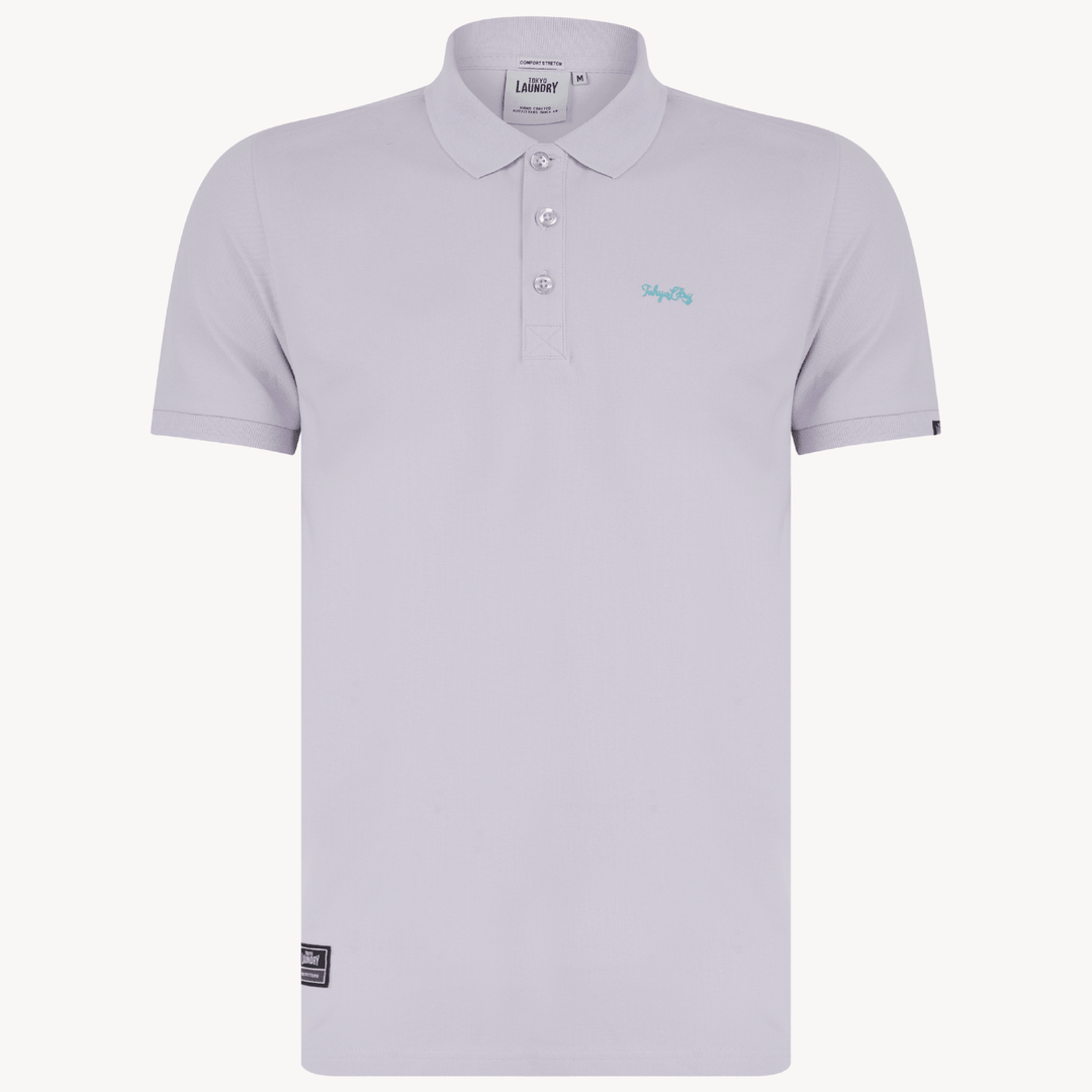 Mens Tokyo Laundry Lilac Polo With Embroidery from You Know Who's