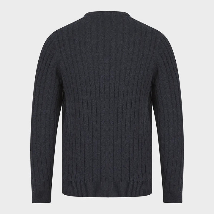 Mens Tokyo Laundry Navy Cable Knit Jumper from You Know Who's