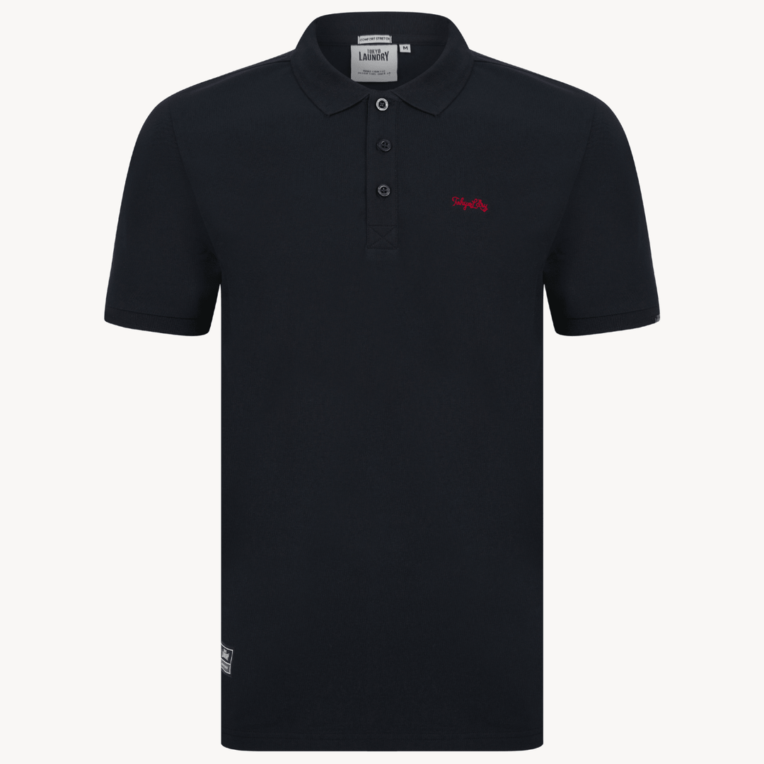 Mens Tokyo Laundry Navy Polo With Embroidery from You Know Who's
