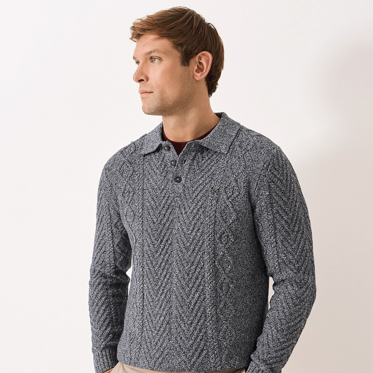 Mens Twist Cable Button Jumper from You Know Who's