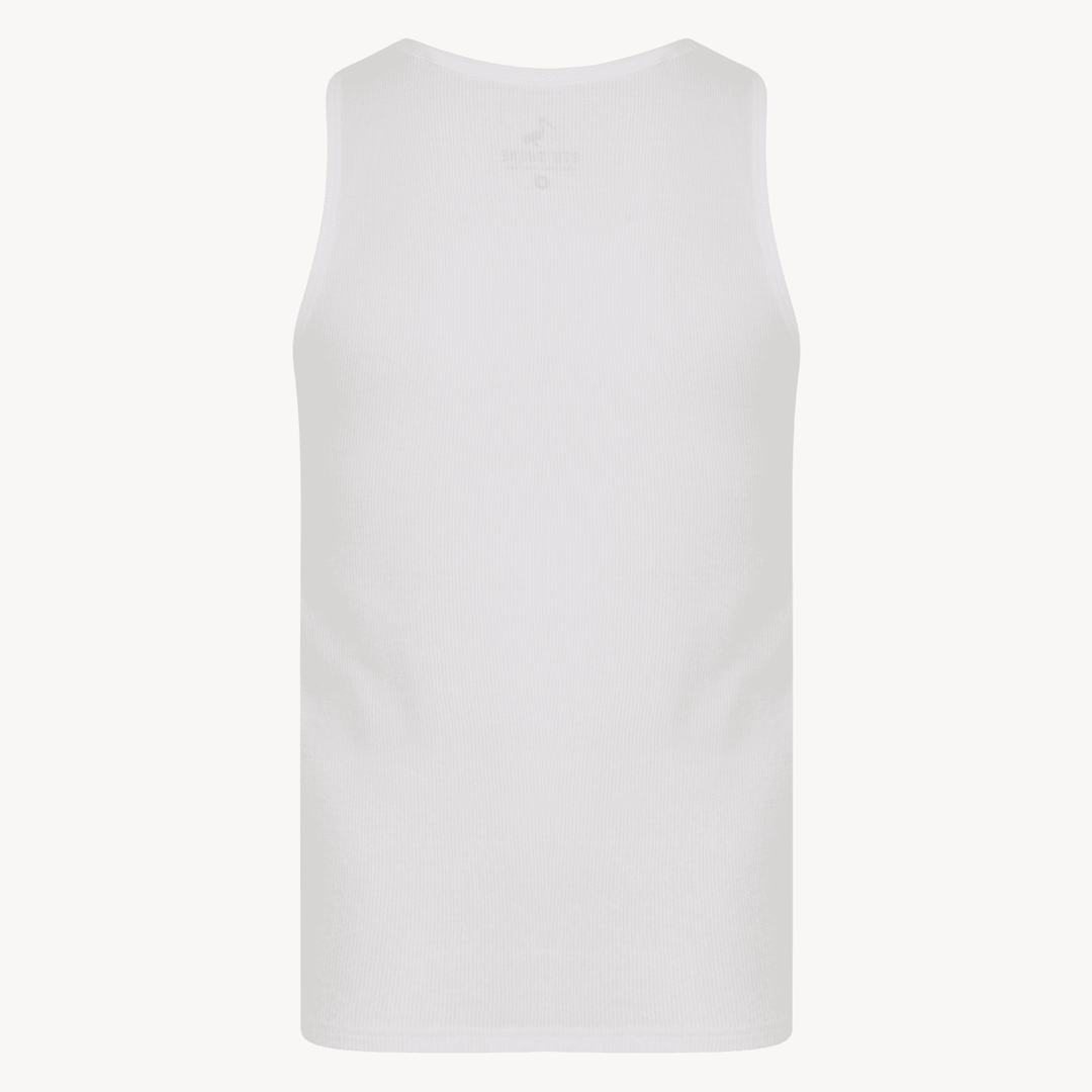 Mens White Ribbed Vest from You Know Who's