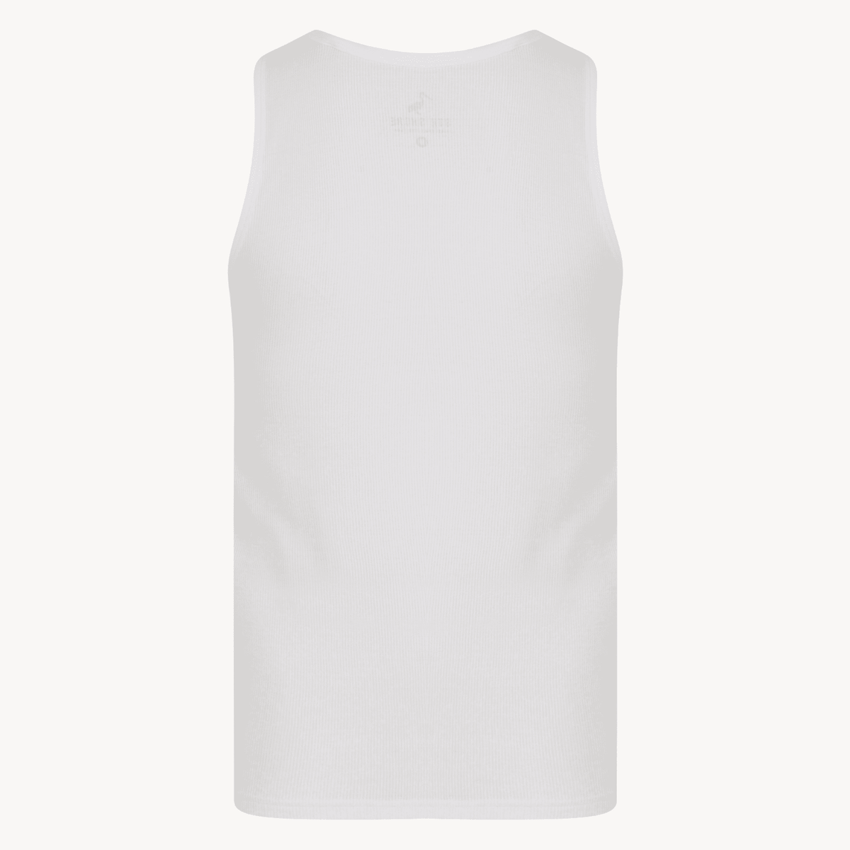 Mens White Ribbed Vest from You Know Who's