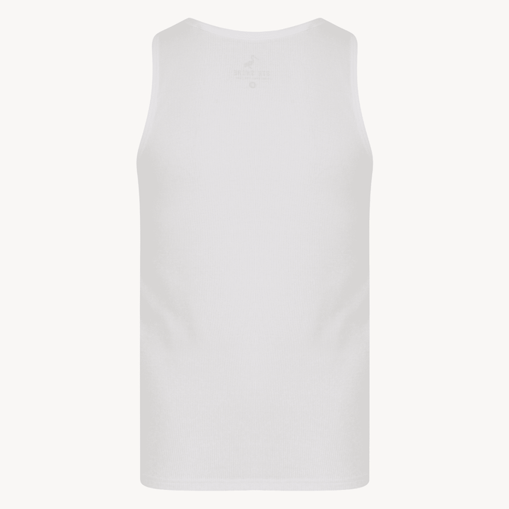 Mens White Ribbed Vest from You Know Who's
