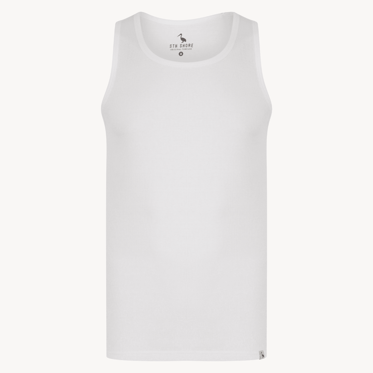 Mens White Ribbed Vest from You Know Who's