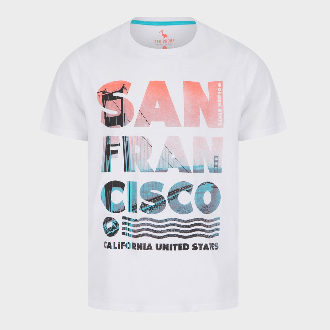 Men`s White San Fran T-Shirt from You Know Who's